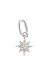 Anzie North Star Pendant Charm In Silver/ White Sapphire