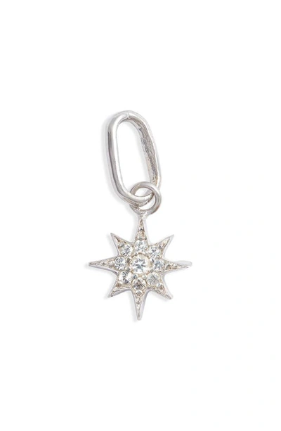 Anzie North Star Pendant Charm In Silver/ White Sapphire