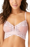 Wacoal B.tempt'd By  Opening Act Lace & Mesh Bralette In Blush Pink