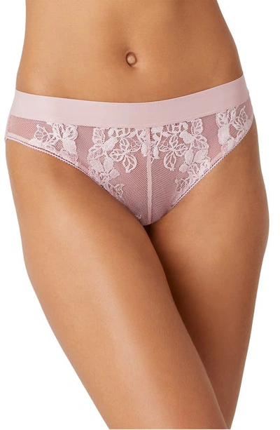 Wacoal Opening Act Lace & Mesh Cheeky Briefs In Blush Pink