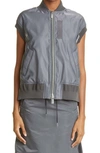 Sacai Ma-1 Nylon Utility Vest In Charcoal Grey