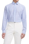 Jack Victor Abbott Stripe Linen & Cotton Dress Shirt In Blue / White