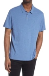 John Varvatos Victor Solid Slub Cotton Polo In Ocean Blue