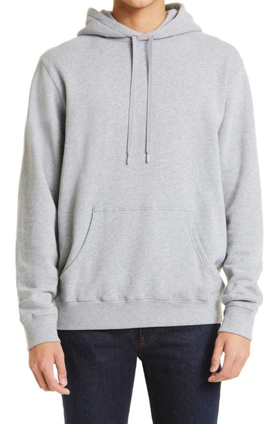 Sunspel Cotton French Terry Hoodie In Grey Melange