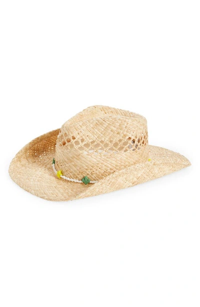 Lack Of Color Women's The Desert Beaded Straw Cowboy Hat In Raffia Straw
