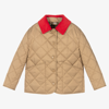 BURBERRY GIRLS BEIGE QUILTED JACKET