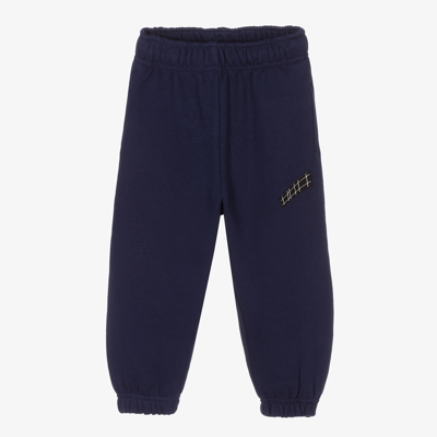 Molo Babies' Boys Navy Blue Cotton Joggers