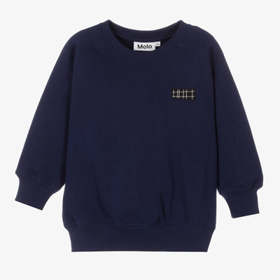 Molo Babies' Boys Blue Cotton Sweatshirt