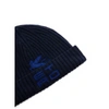 Etro Wool Knit Hat Featuring The Cube Logo In Blue