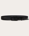 VALENTINO GARAVANI VALENTINO GARAVANI VLOGO SIGNATURE BELT IN SHINY CALFSKIN 30MM WOMAN BLACK 095