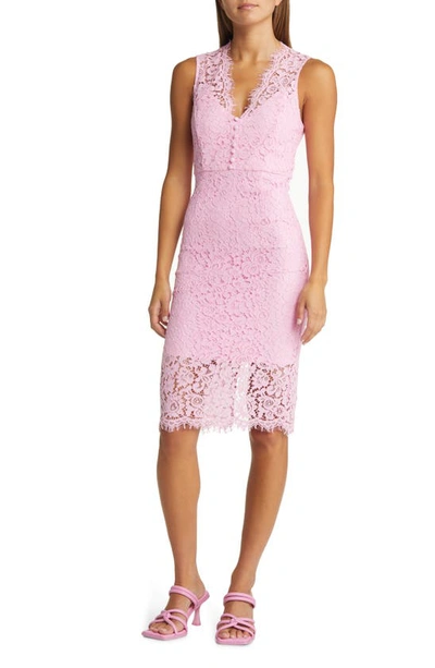 Bardot Milana Lace Sheath Dress In Pink Bloom