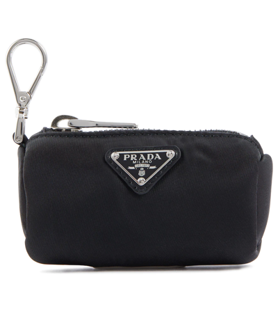 Prada Nylon Pet Waste Bag Pouch In Black