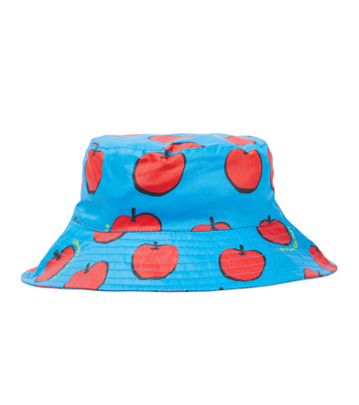 Stella Mccartney Kids' Apple-print Bucket Hat In Blue