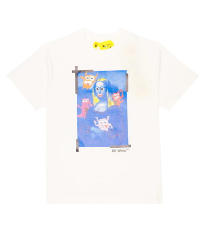 Off-white Kids' Printed Cotton Jersey T-shirt In White