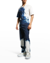 Alexander Mcqueen Dye-print Cigarette Trousers In Nile Blue