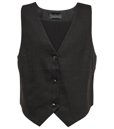 Sir Linen-blend Vest In Black