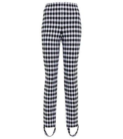 Alaïa High-rise Checked Stirrup Trousers In Black,white