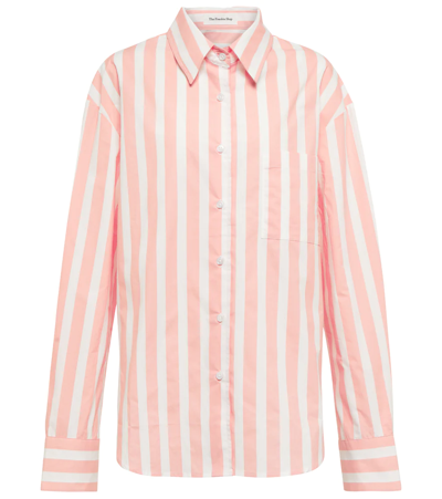 The Frankie Shop Lui Striped Cotton-poplin Shirt In Pink