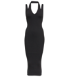 Alaïa Sleeveless Cutout Rib Midi Dress In Noir Alaia