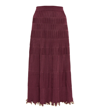 Simkhai Malia Burgundy Ribbed-knit Midi Skirt - Xs In Merlot