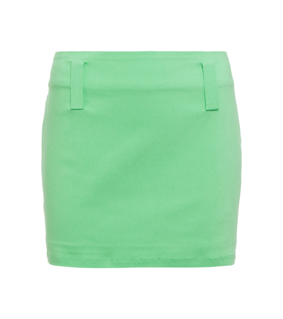 Rotate Birger Christensen Tally Contrast-stitch Mini Skirt In Green