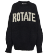 Rotate Birger Christensen Brandy Oversized Wool-blend Sweater In Black W Turtledove