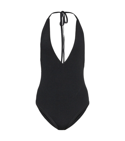 Live The Process Halterneck Bodysuit In Black A1