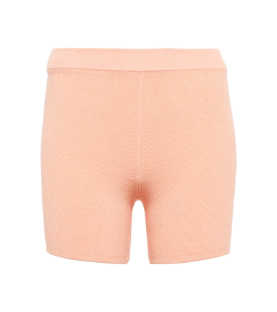 Live The Process Arch Ribbed-knit Biker Shorts In Pink Moon