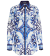 Dolce & Gabbana Printed Cotton Poplin Shirt In Blue