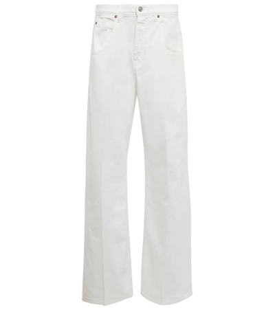 Victoria Beckham Mia High Rise Wide Cotton Denim Jeans In Bianco