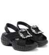 Roger Vivier 40mm Viv Run Scuba Sandals In Nero