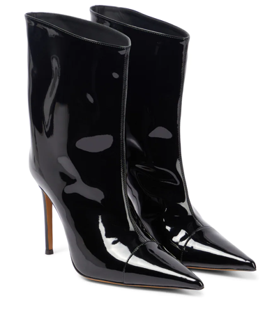 Alexandre Vauthier Patent Leather Ankle Boots In Black