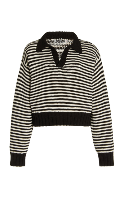 Ciao Lucia Venezia Striped V-neck Polo Sweater