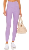 Beyond Yoga At Your Leisure High-waisted Midi Leggings In Crisp Lavender He