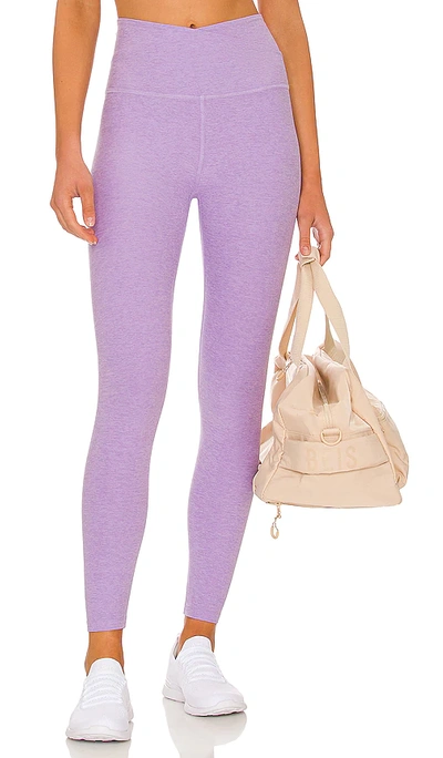Beyond Yoga At Your Leisure High-waisted Midi Leggings In Crisp Lavender He