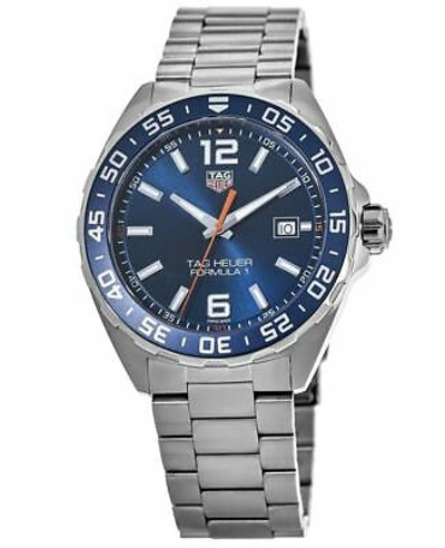 Pre-owned Tag Heuer Formula 1 Quartz 43mm Blue Dial Steel Men's Watch Waz1010.ba0842