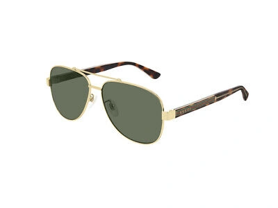 Pre-owned Gucci Sunglasses  Authentic Gg0528s 009 Green Gold