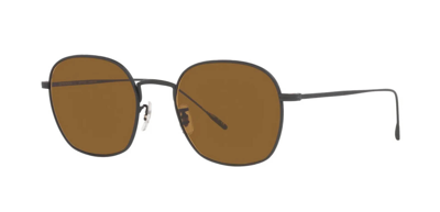 Pre-owned Oliver Peoples Ades Ov 1307st Matte Black/true Brown (5062/53) Sunglasses