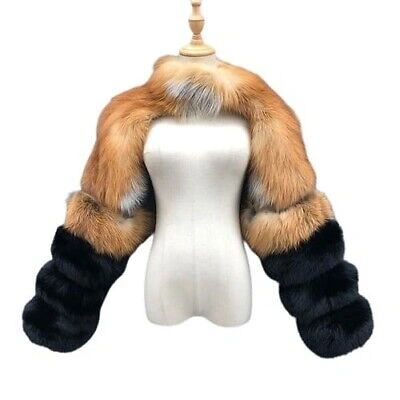 Pre-owned Handmade Real Fox Fur Double Sleeves  Custom Made Bespoke Made To Order In Natural And Dyed Colors