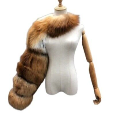 Pre-owned Handmade Real Fox Fur Single Sleeve With Neck  Custom Made Bespoke Made To Order In Natural And Dyed Colors