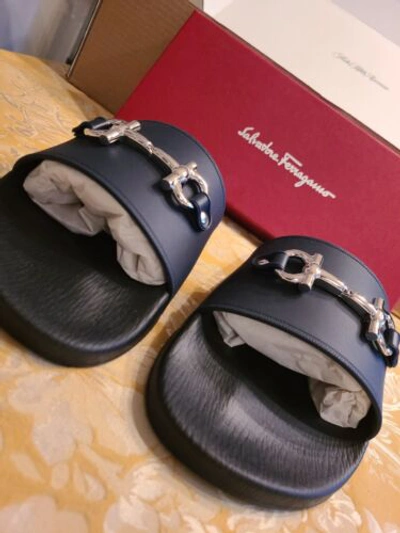 Pre-owned Ferragamo $399 Salvatore  Limited Edition Sandals Men's Size 10 M Blue