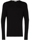 Sunspel Crew Neck Jumper In Schwarz