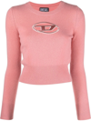 Diesel M-areesa Logo-embroidered Jumper In Pink