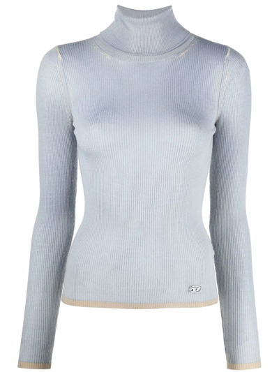 Diesel M-aribelle Ribbed-knit Jumper In Grigio