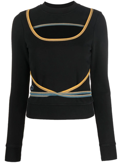 Diesel F-crossette Logo-embroidered Sweatshirt In Black