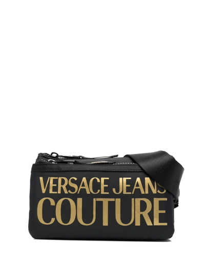 Versace Jeans Couture Borsa Marsupio Logo Belt Bag In Black Gold
