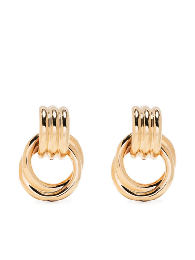 Jw Anderson Multi-link Drop Stud Earrings In Gold
