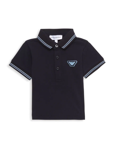Emporio Armani Baby Boys Blue Logo Polo Shirt In Navy