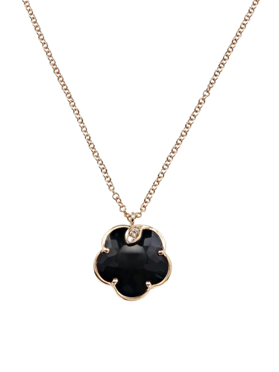 Pasquale Bruni Women's Petit Joli 18k Rose Gold, Black Onyx, & Diamond Flower Pendant Necklace