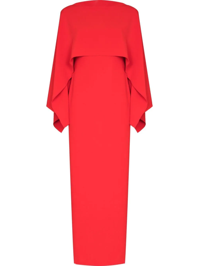 Solace London Yael Boat Neck Dress In Red